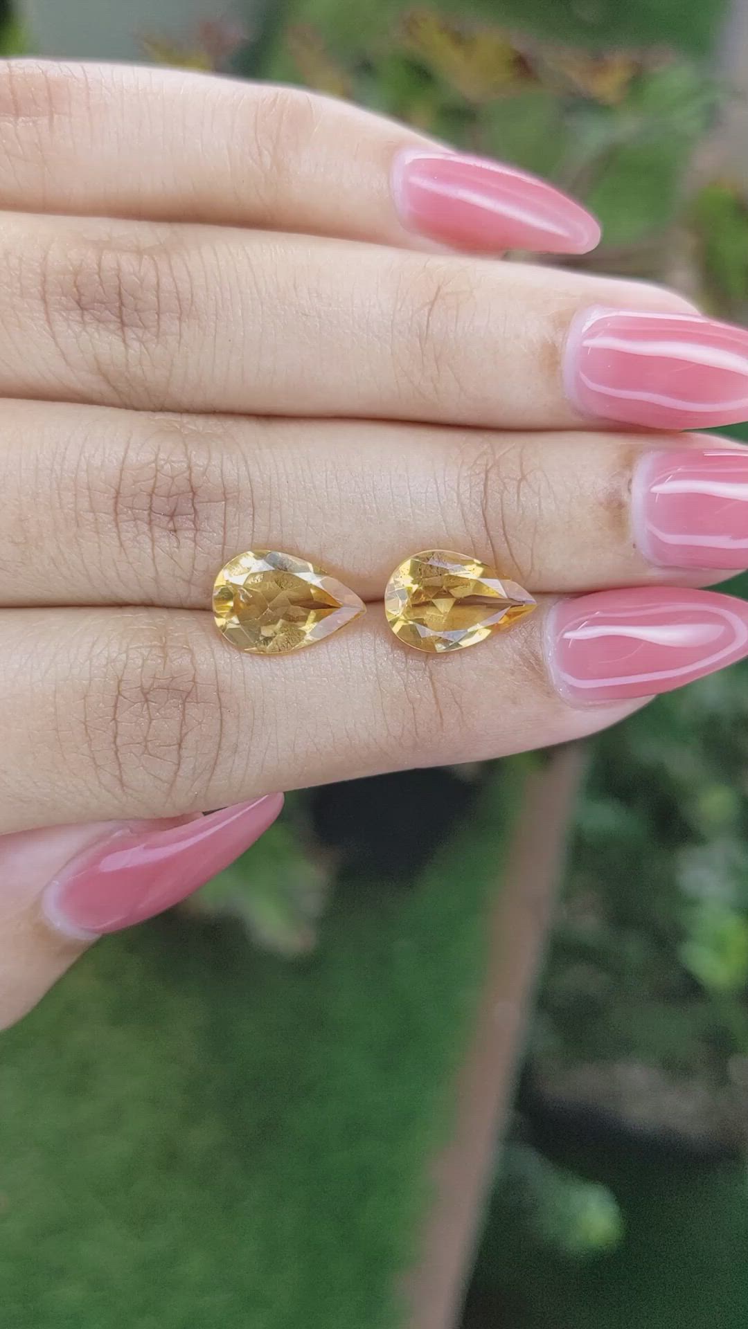 4.54 Ct.Tw.Total Carat Weight Citrine Pair from Brazil Size Video