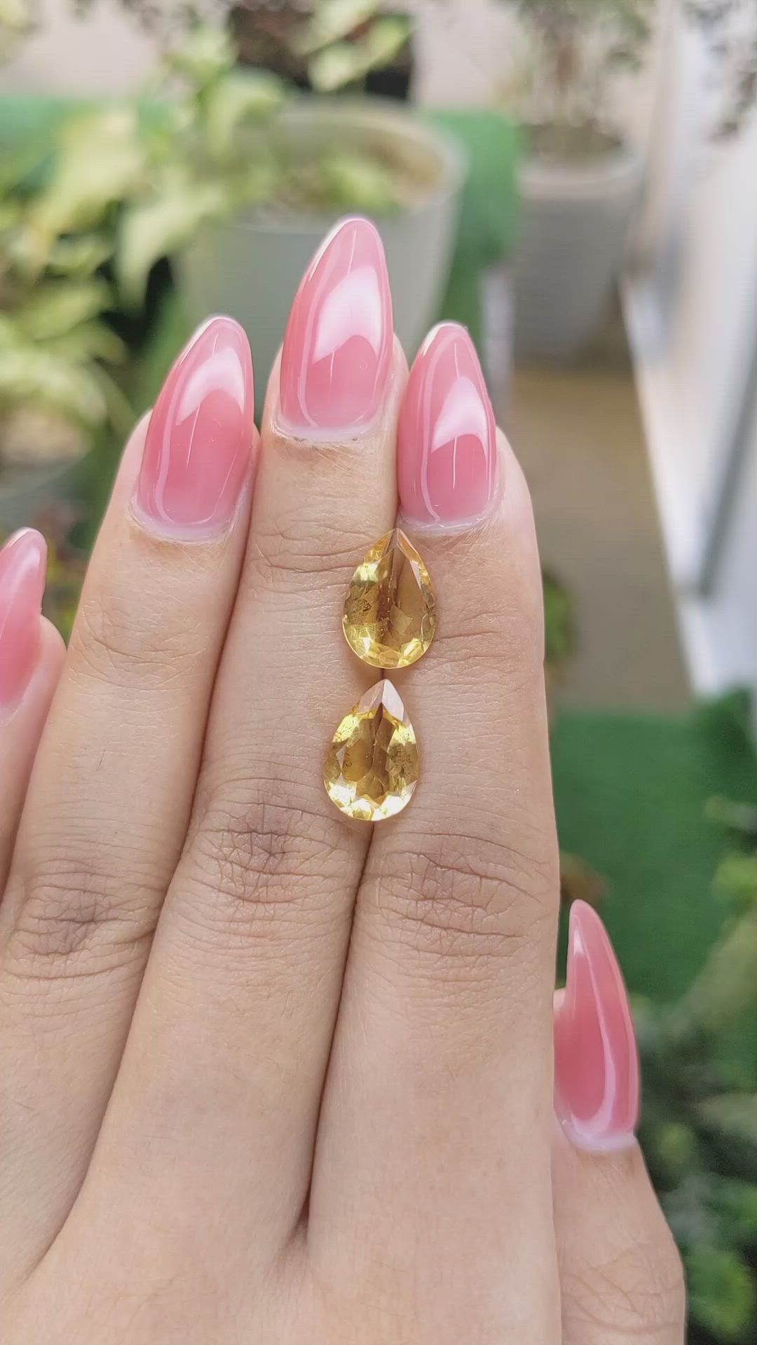 4.36 Ct.Tw.Total Carat Weight Citrine Pair from Brazil Size Video