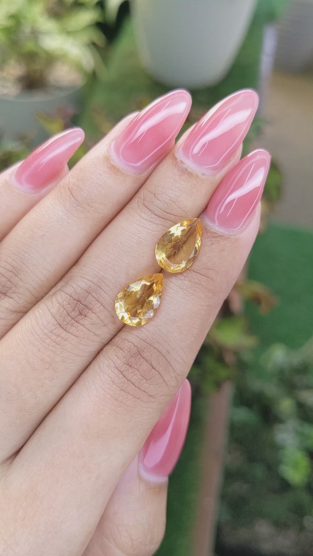 4.36 Ct.Tw.Total Carat Weight Citrine Pair from Brazil Size Video
