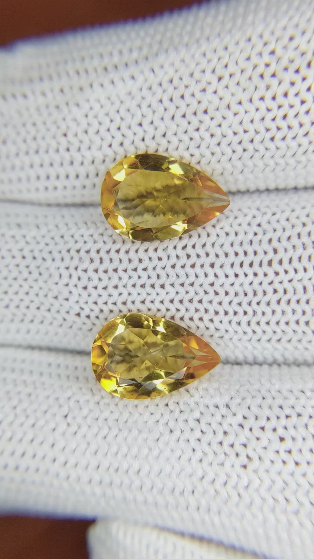 4.36 Ct.Tw.Total Carat Weight Citrine Pair from Brazil Size Video