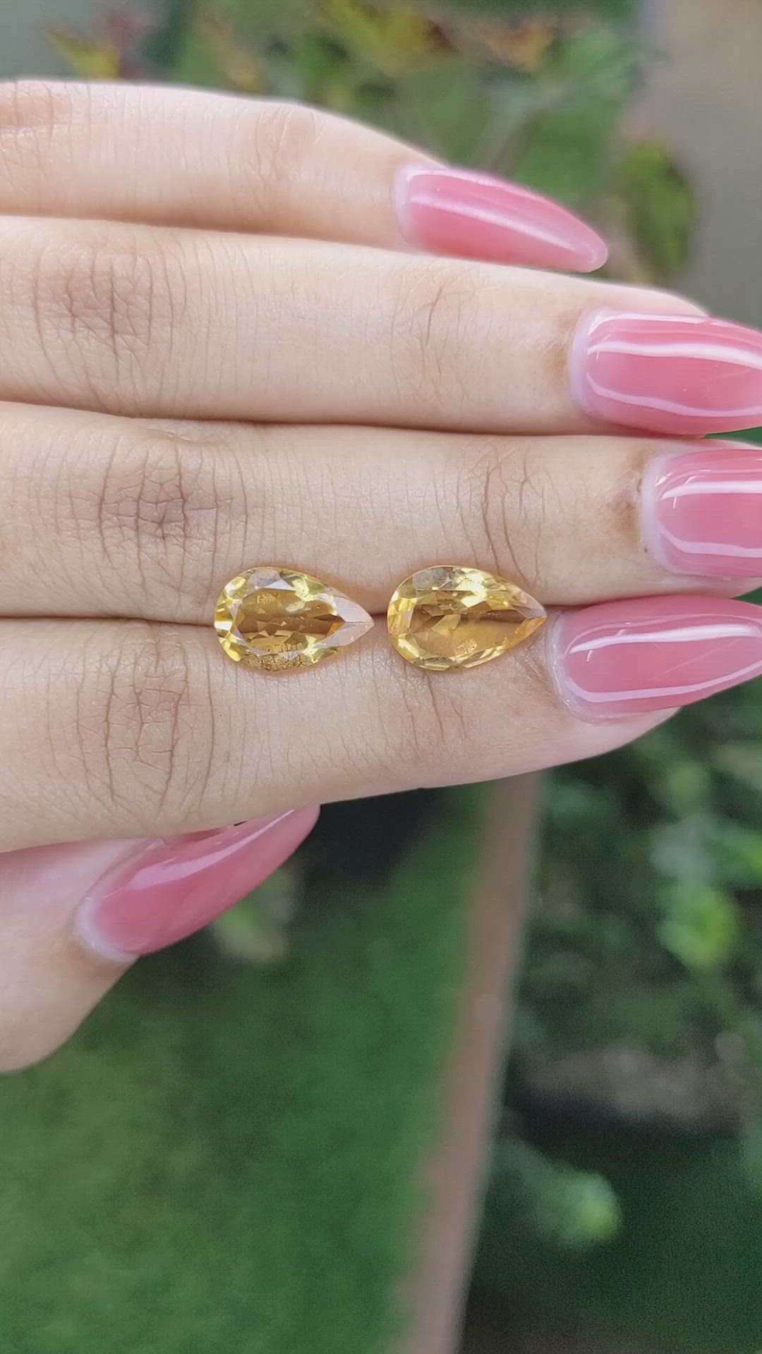 4.36 Ct.Tw.Total Carat Weight Citrine Pair from Brazil Size Video