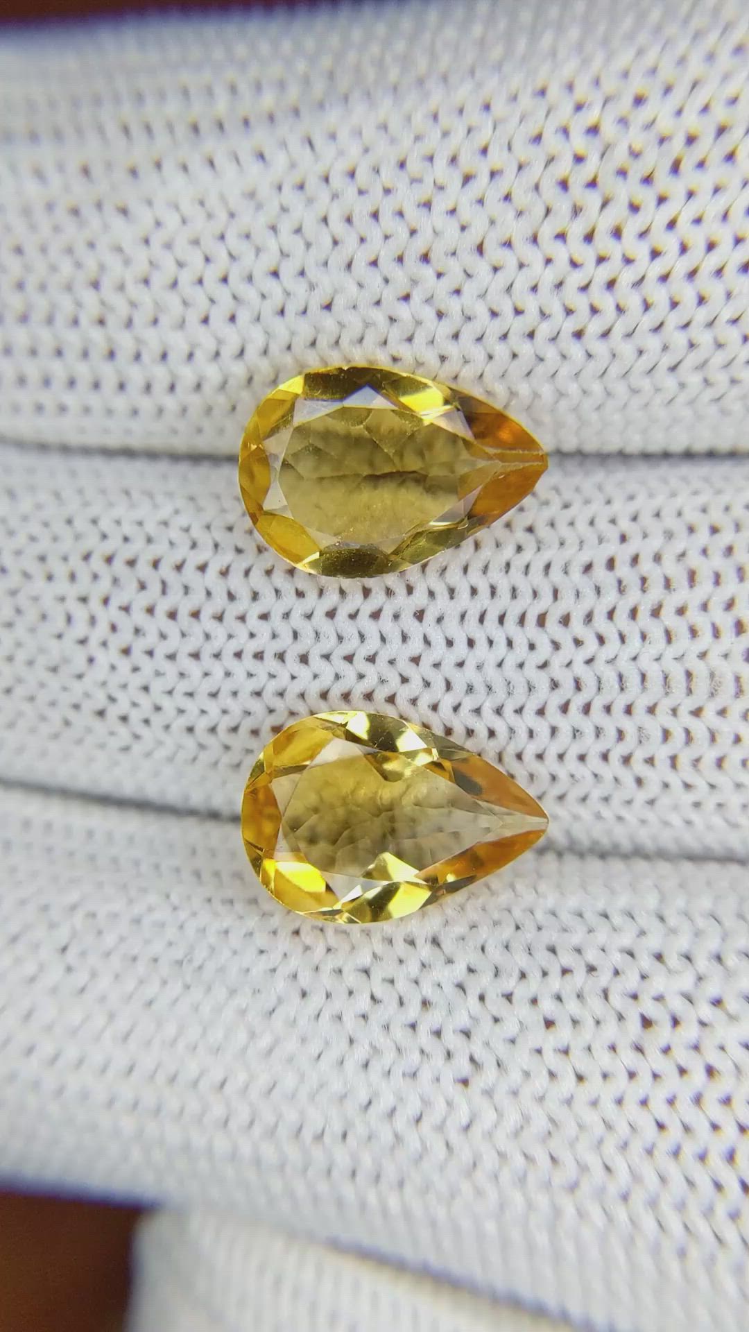 4.31 Ct.Tw.Total Carat Weight Citrine Pair from Brazil Size Video