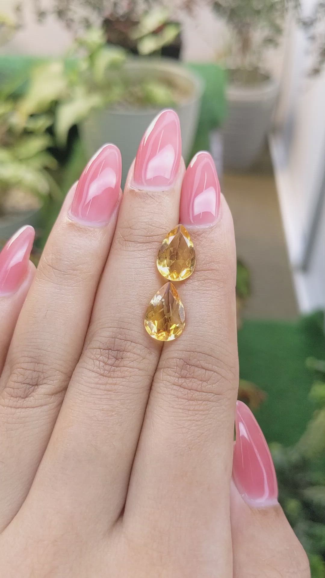4.31 Ct.Tw.Total Carat Weight Citrine Pair from Brazil Size Video