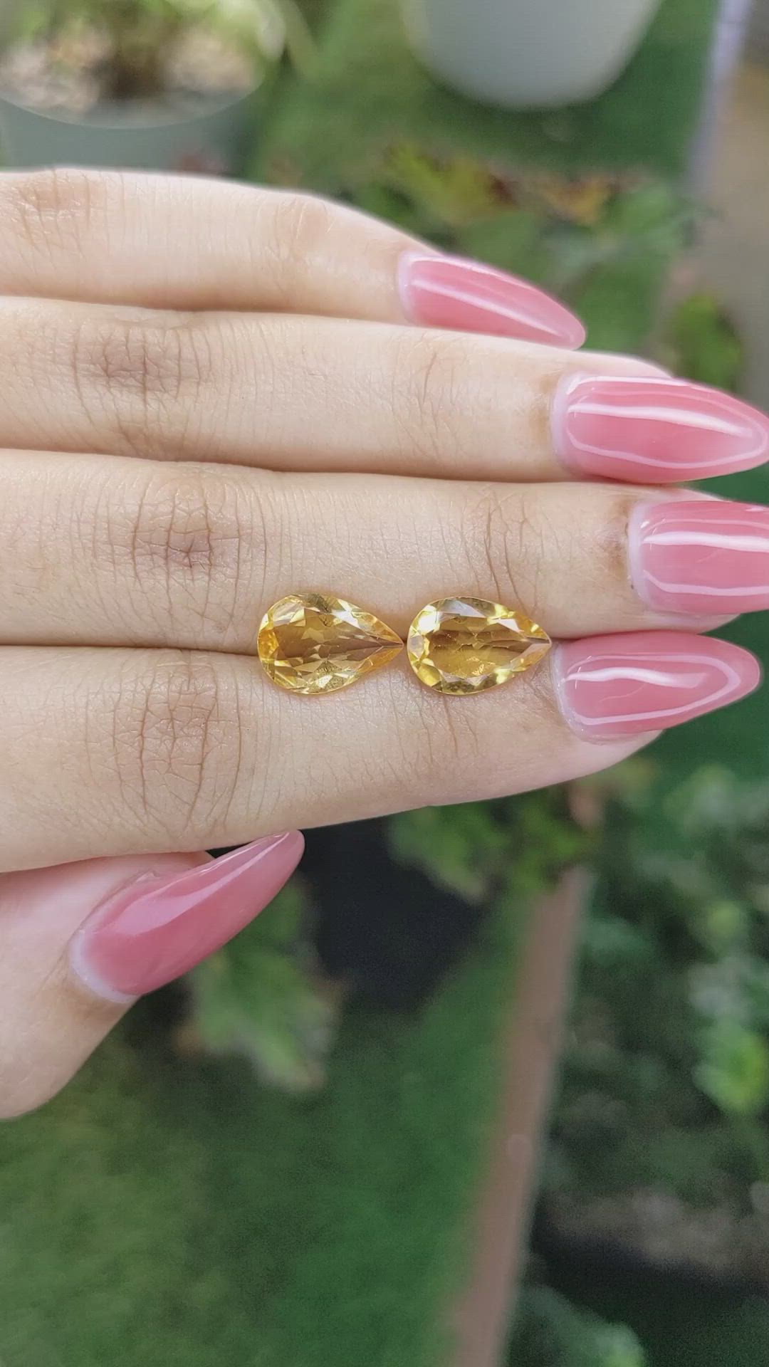 4.31 Ct.Tw.Total Carat Weight Citrine Pair from Brazil Size Video