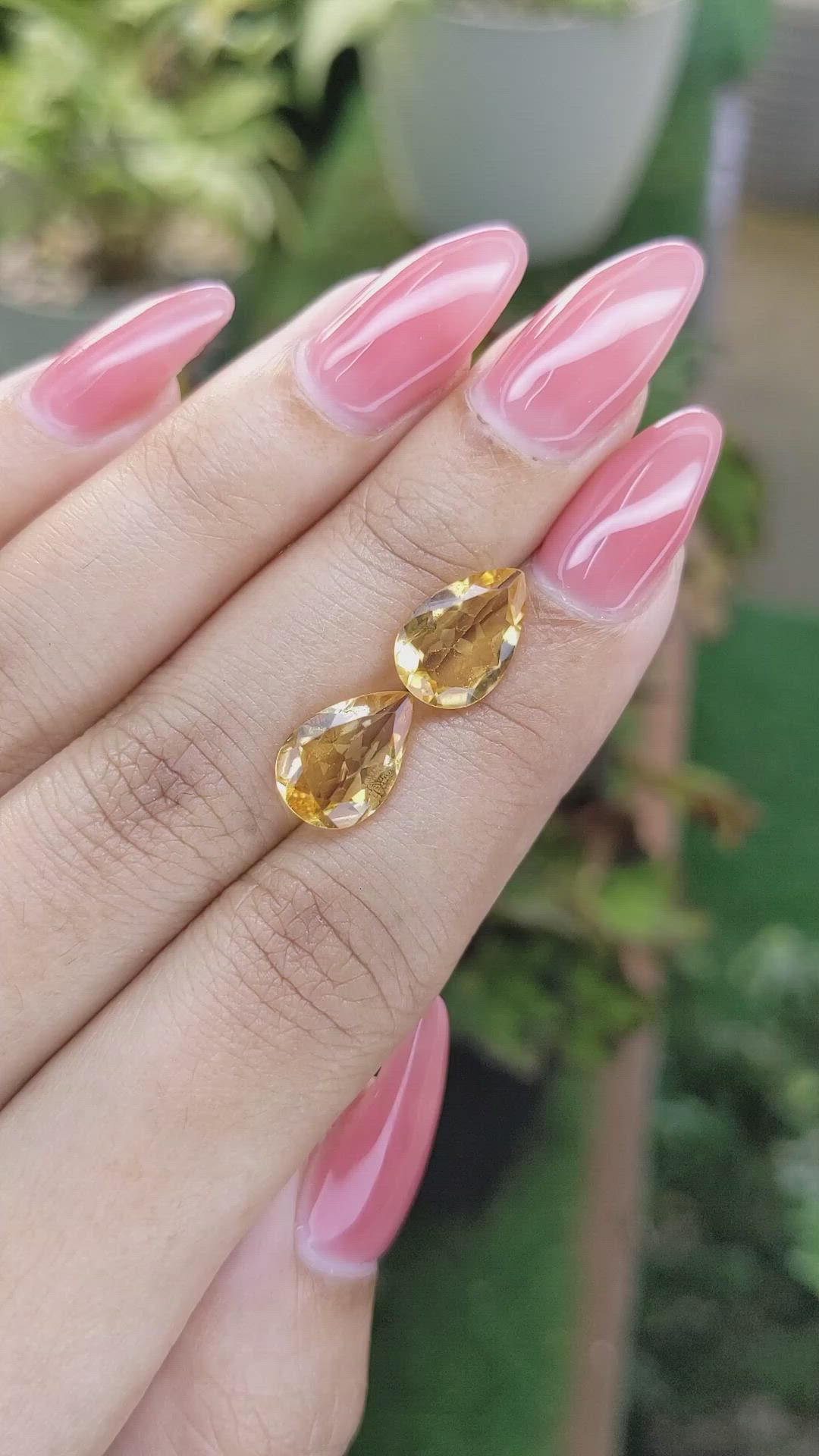 4.31 Ct.Tw.Total Carat Weight Citrine Pair from Brazil Size Video