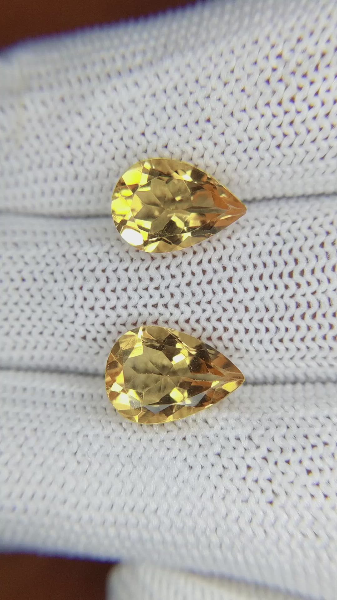 4.78 Ct.Tw.Total Carat Weight Citrine Pair from Brazil Size Video