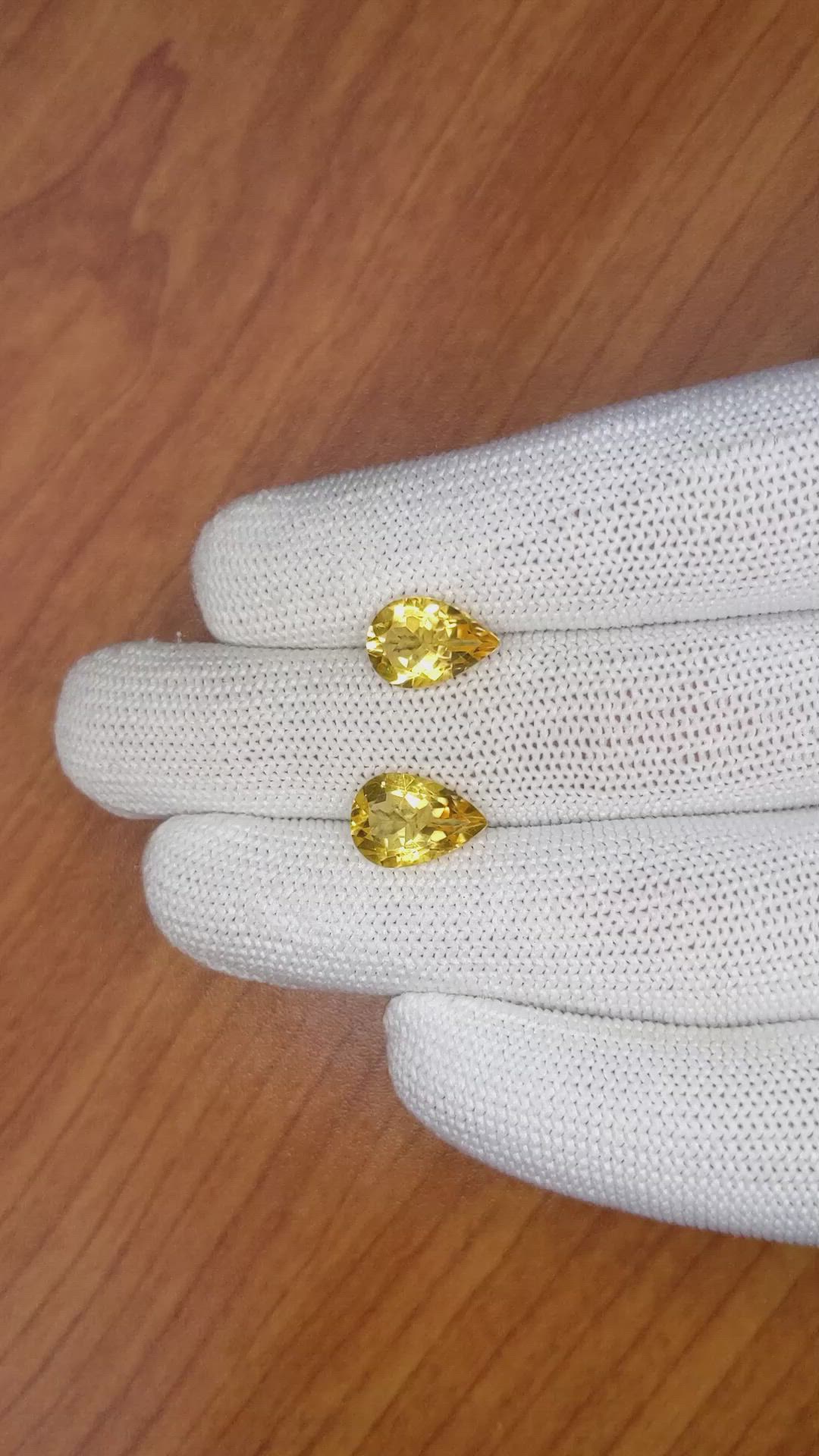 4.78 Ct.Tw.Total Carat Weight Citrine Pair from Brazil Size Video