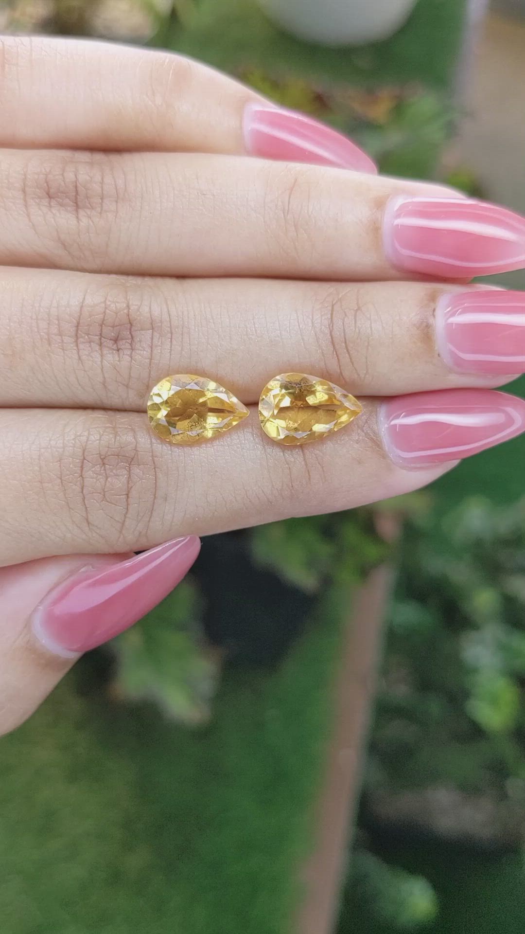 4.78 Ct.Tw.Total Carat Weight Citrine Pair from Brazil Size Video
