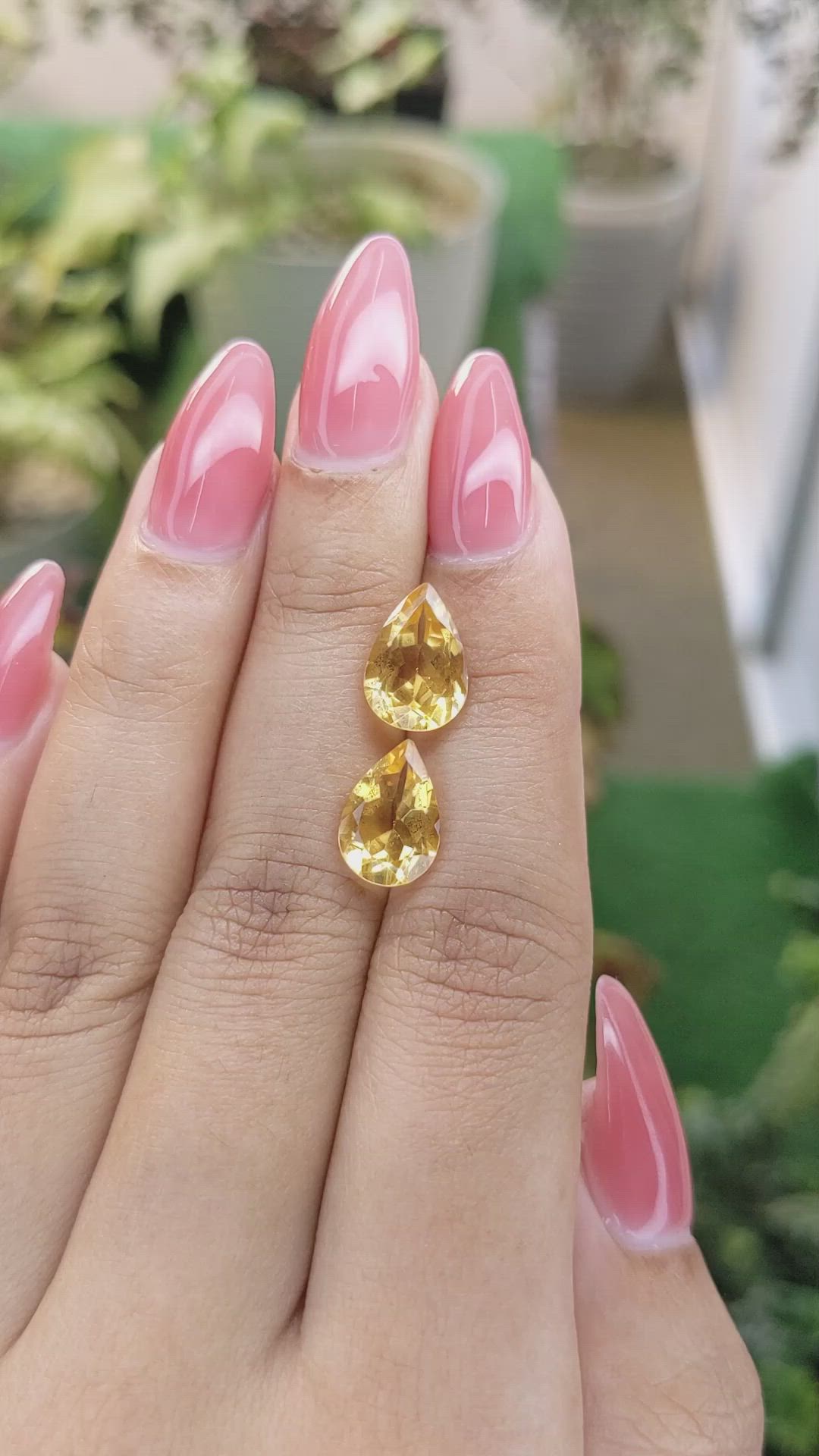 4.78 Ct.Tw.Total Carat Weight Citrine Pair from Brazil Size Video
