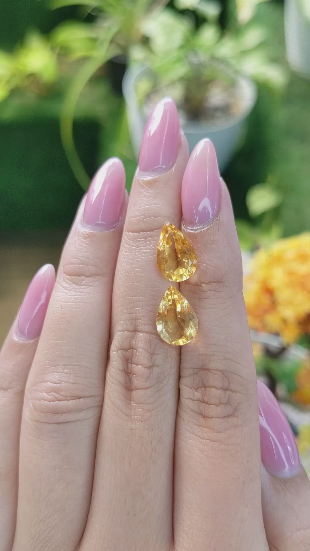 5.50 Ct.Tw.Total Carat Weight Citrine Pair from Brazil Size Video