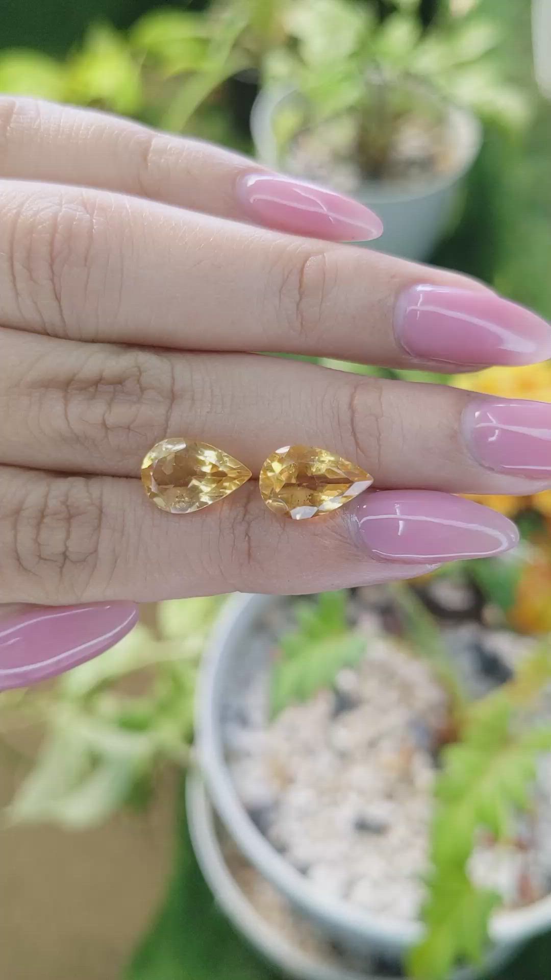 5.50 Ct.Tw.Total Carat Weight Citrine Pair from Brazil Size Video