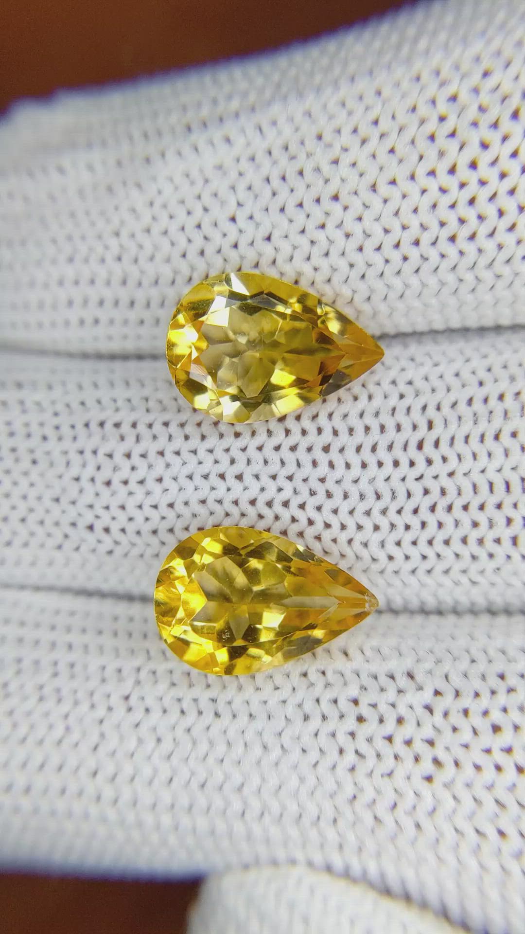 5.50 Ct.Tw.Total Carat Weight Citrine Pair from Brazil Size Video