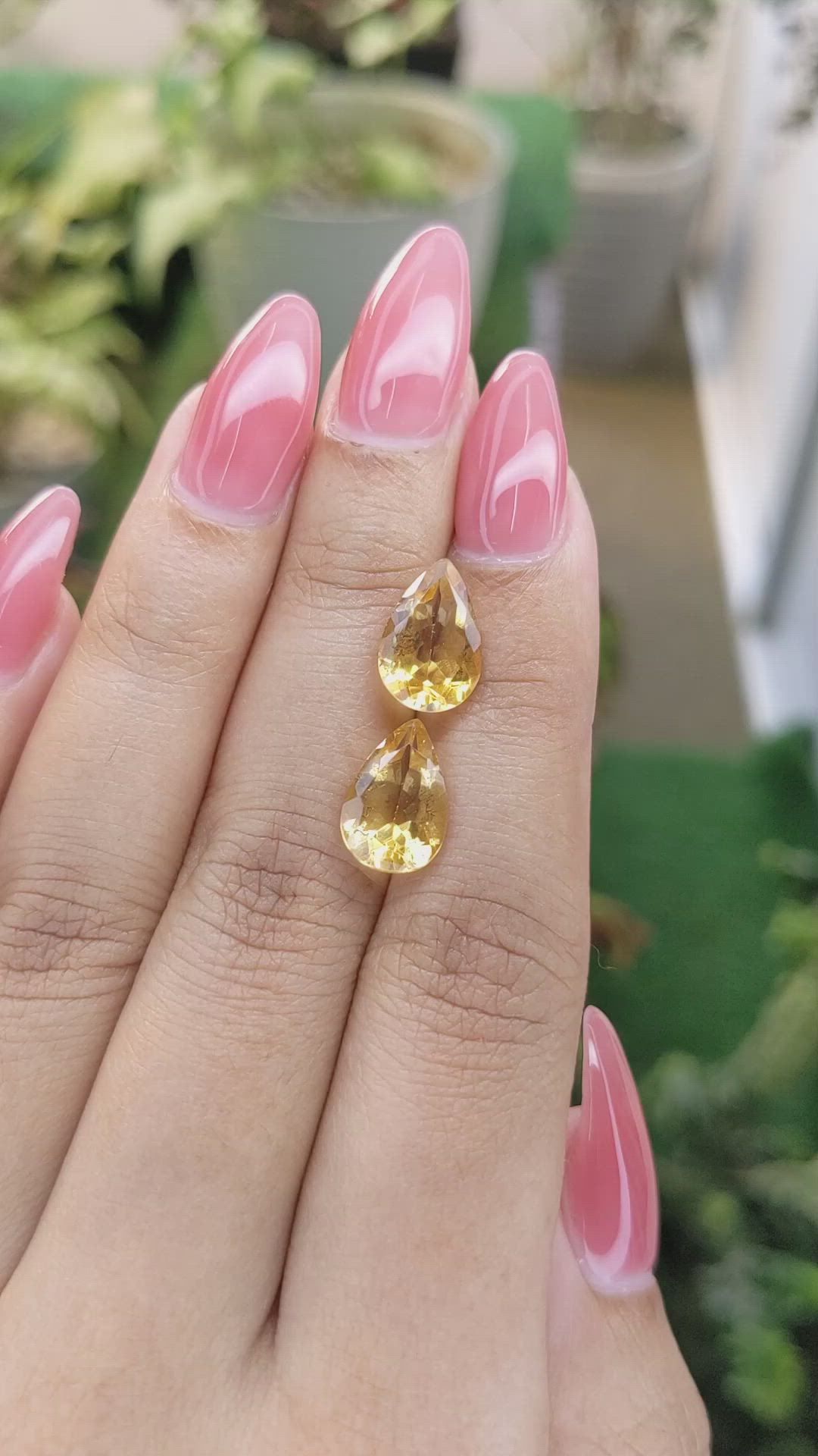 5.01 Ct.Tw.Total Carat Weight Citrine Pair from Brazil Size Video