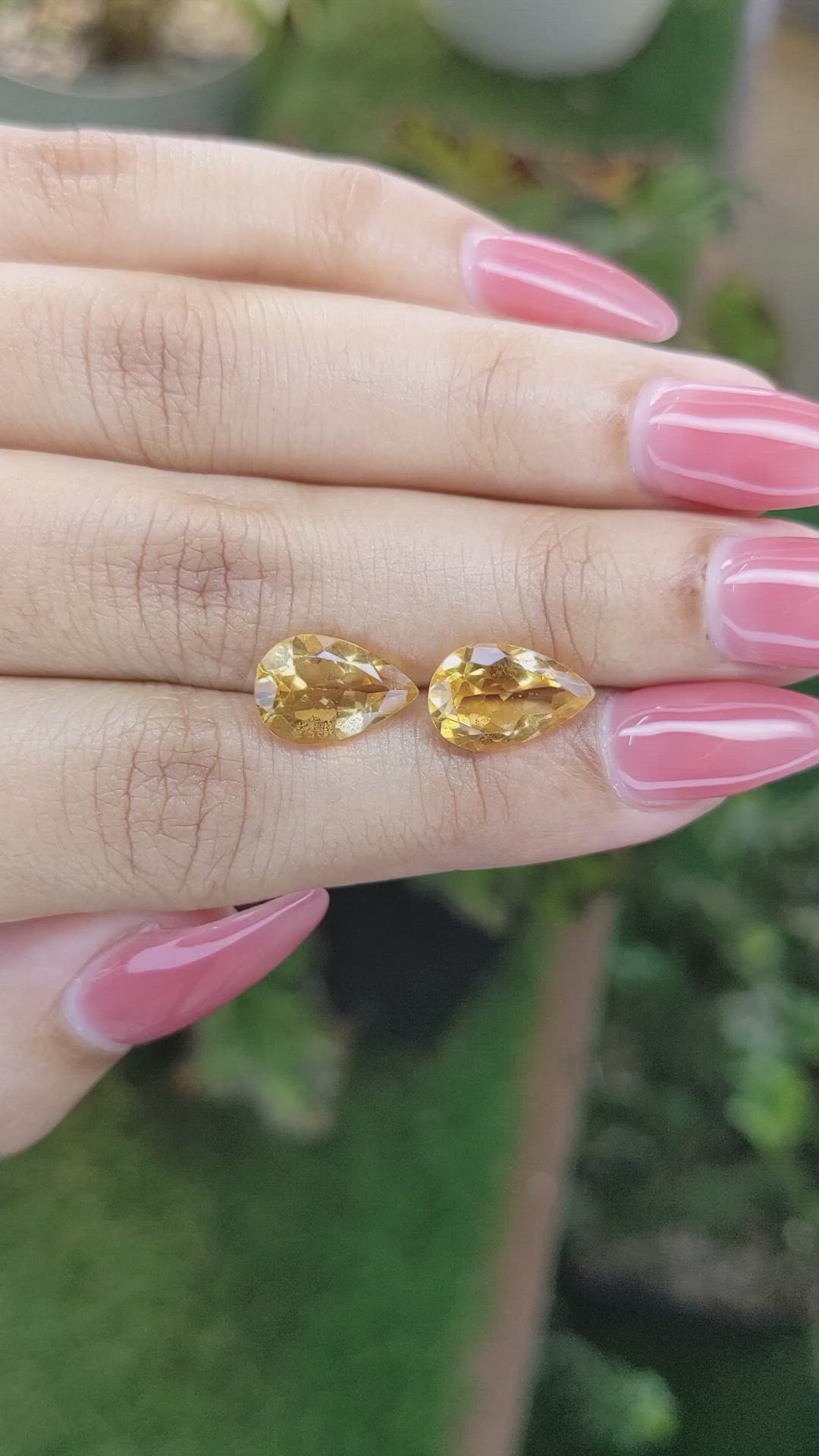 5.01 Ct.Tw.Total Carat Weight Citrine Pair from Brazil Size Video
