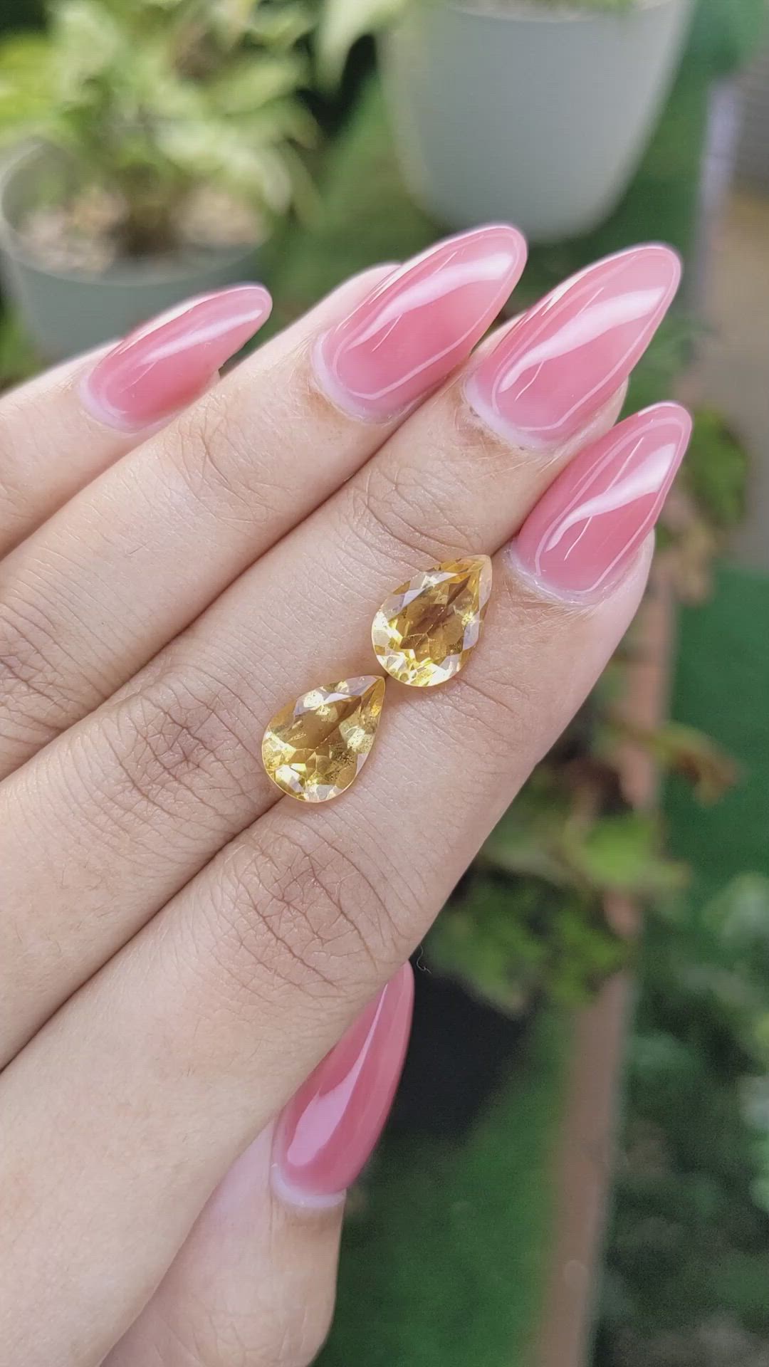 5.01 Ct.Tw.Total Carat Weight Citrine Pair from Brazil Size Video