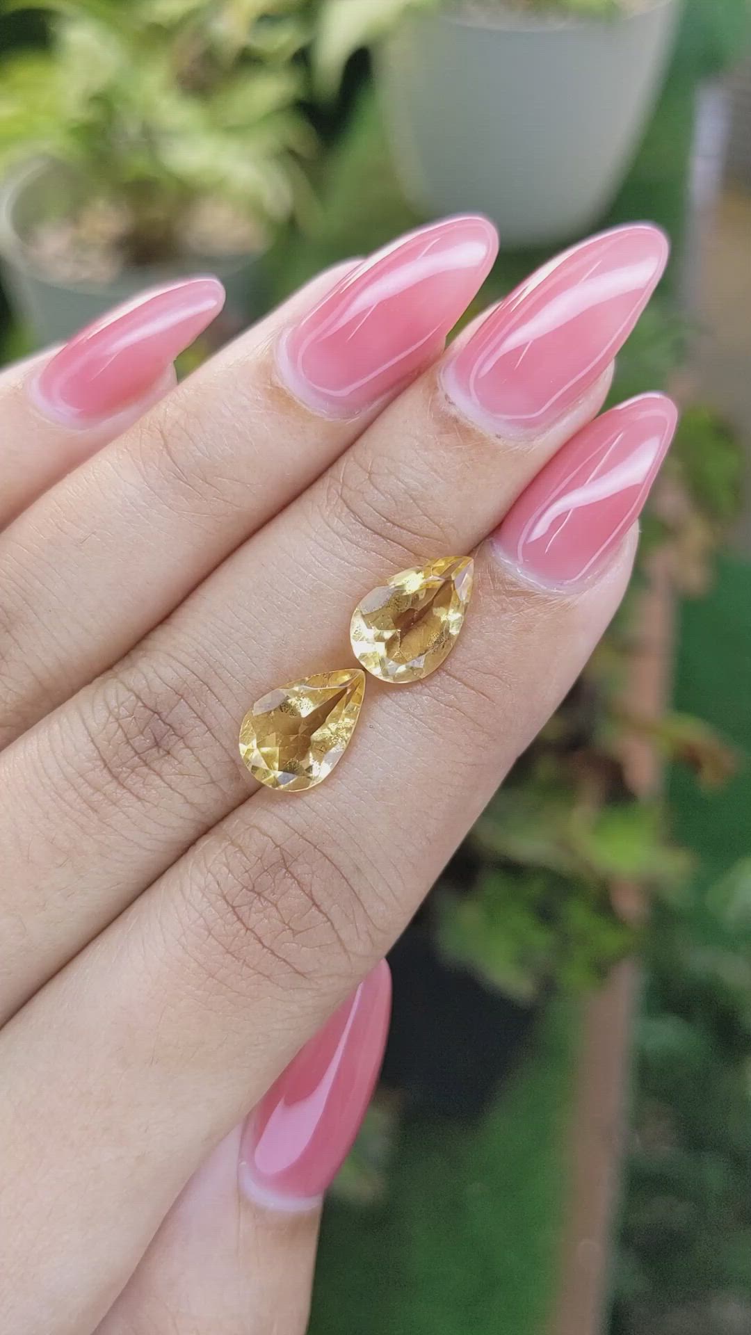 4.61 Ct.Tw.Total Carat Weight Citrine Pair from Brazil Size Video