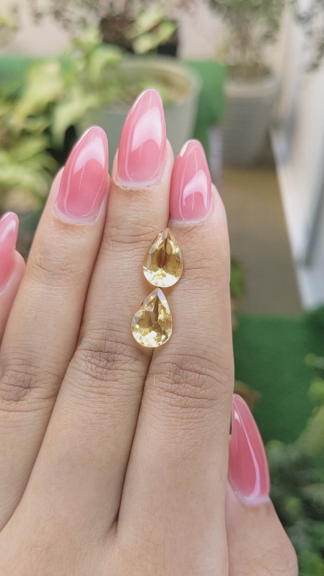 4.61 Ct.Tw.Total Carat Weight Citrine Pair from Brazil Size Video