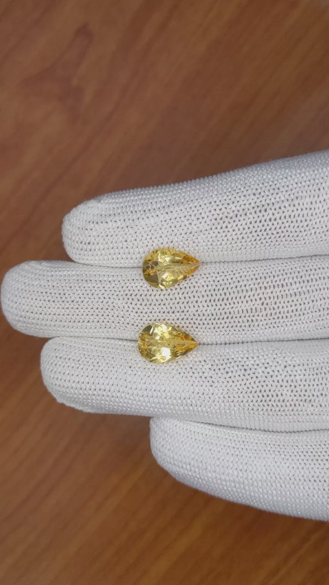 4.61 Ct.Tw.Total Carat Weight Citrine Pair from Brazil Size Video