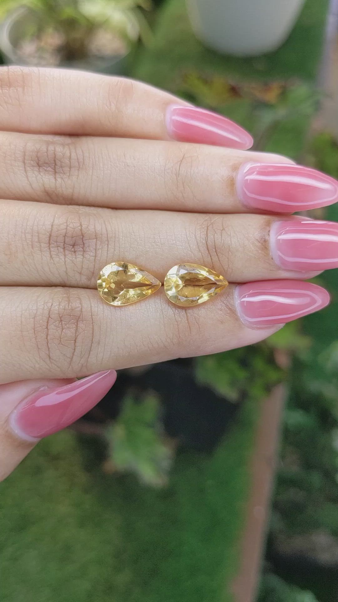 4.61 Ct.Tw.Total Carat Weight Citrine Pair from Brazil Size Video