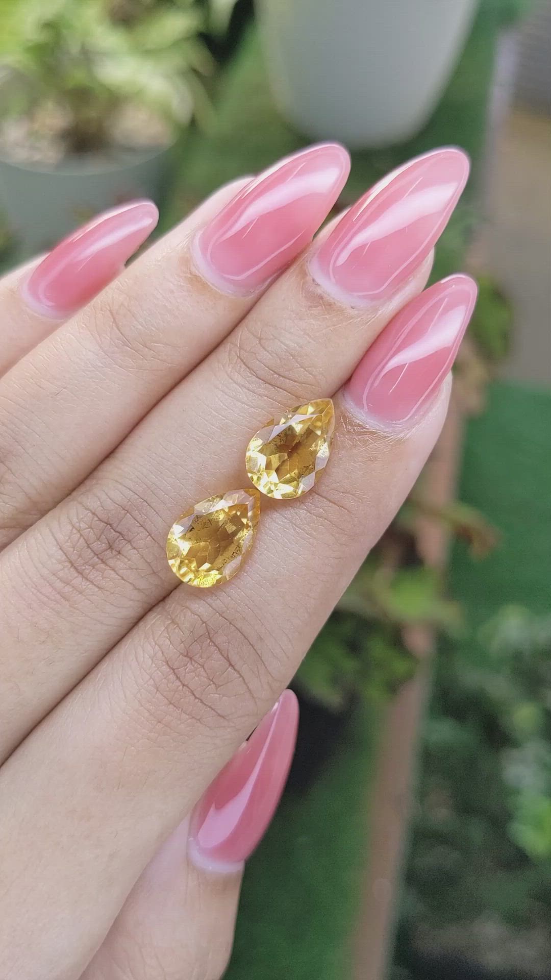 5.47 Ct.Tw.Total Carat Weight Citrine Pair from Brazil Size Video