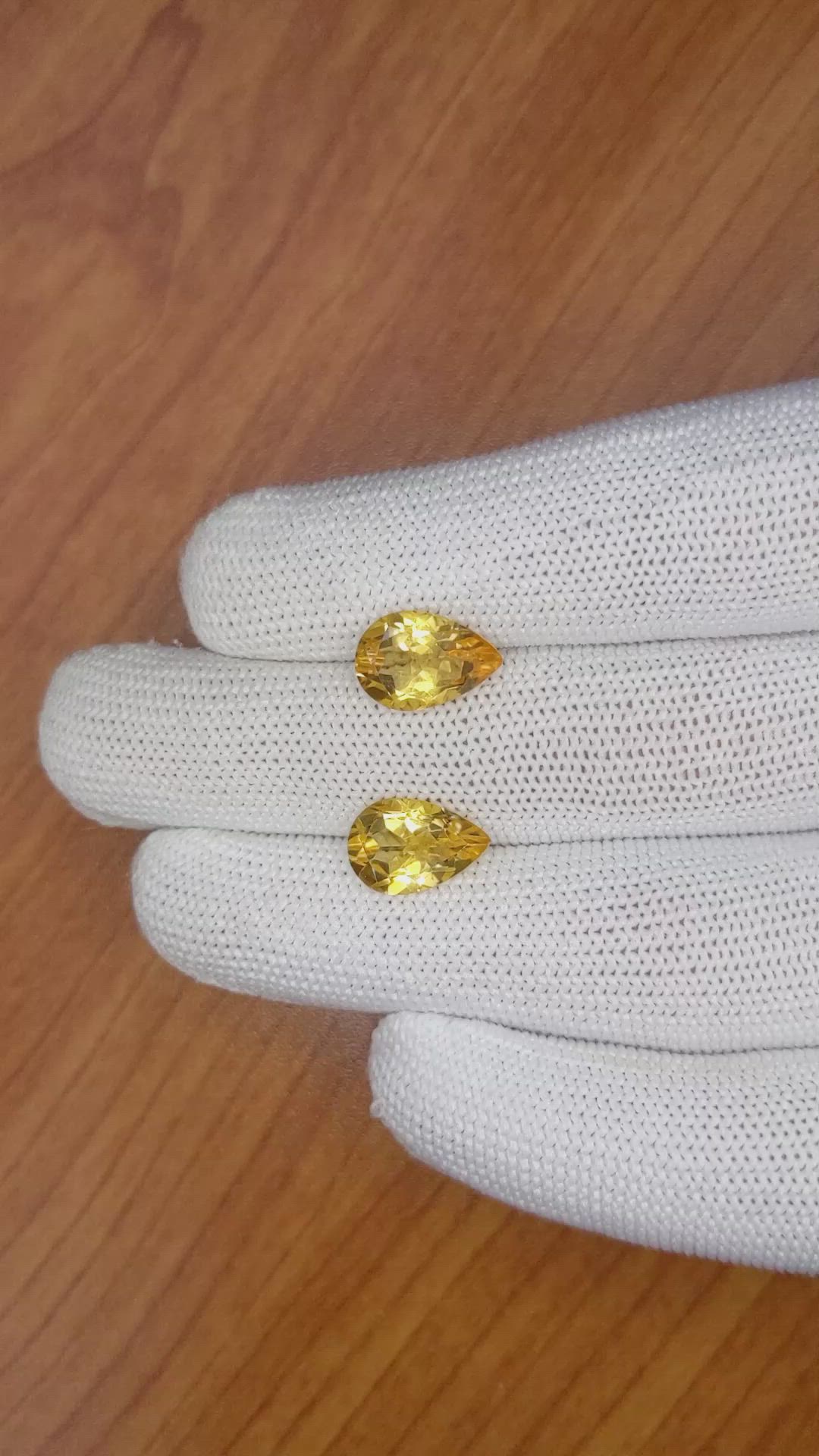 5.47 Ct.Tw.Total Carat Weight Citrine Pair from Brazil Size Video