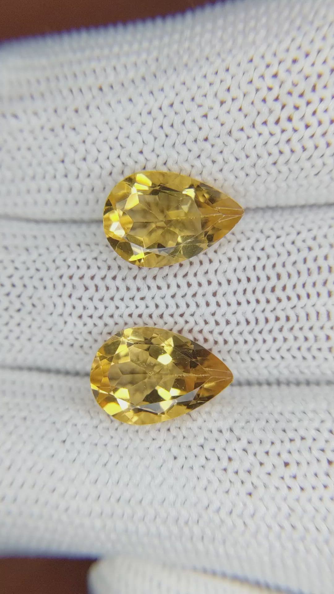 5.47 Ct.Tw.Total Carat Weight Citrine Pair from Brazil Size Video