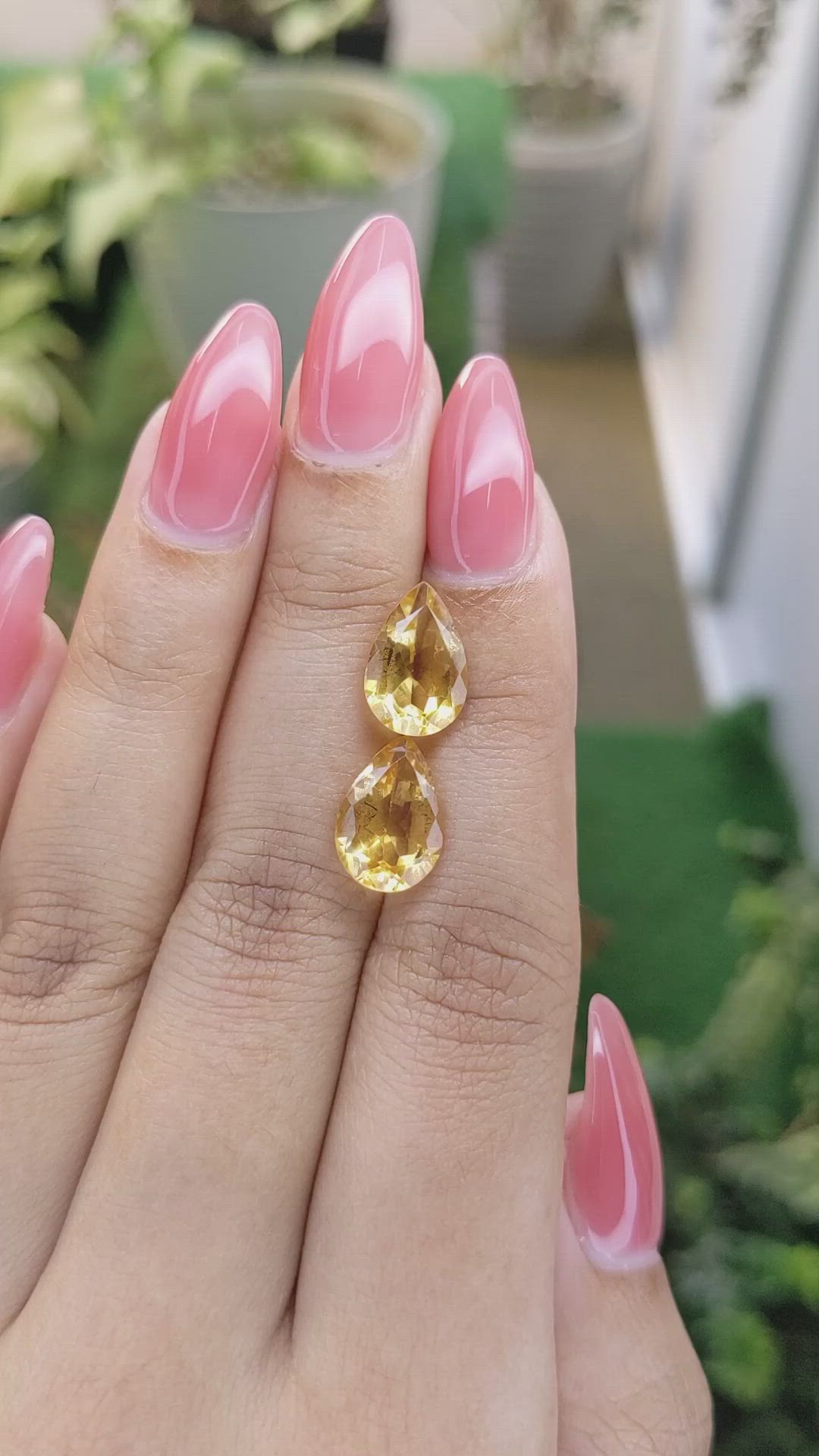 5.47 Ct.Tw.Total Carat Weight Citrine Pair from Brazil Size Video