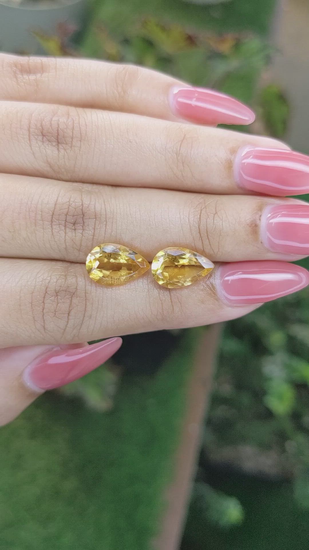 5.47 Ct.Tw.Total Carat Weight Citrine Pair from Brazil Size Video