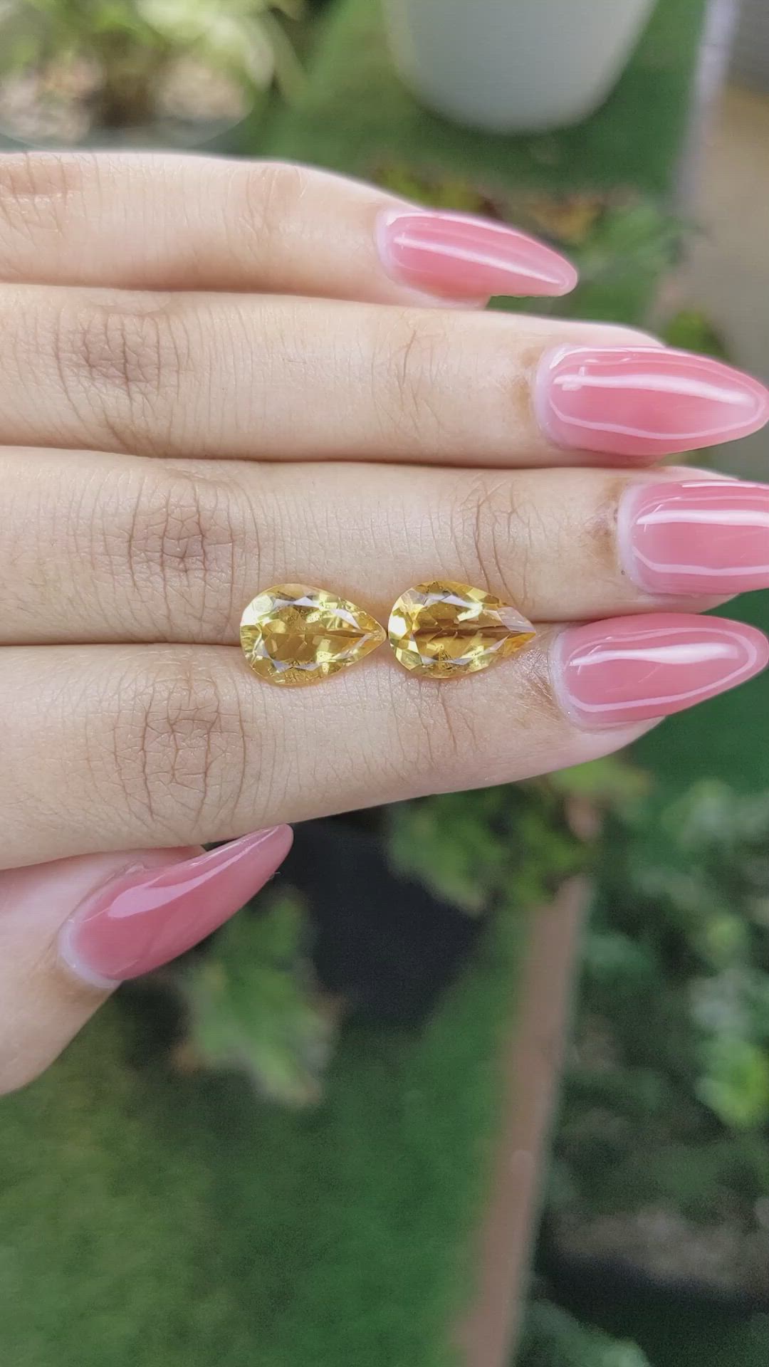 4.96 Ct.Tw.Total Carat Weight Citrine Pair from Brazil Size Video