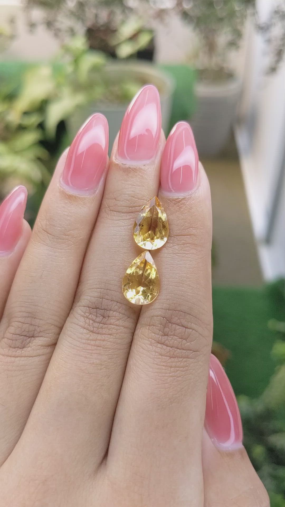 4.96 Ct.Tw.Total Carat Weight Citrine Pair from Brazil Size Video