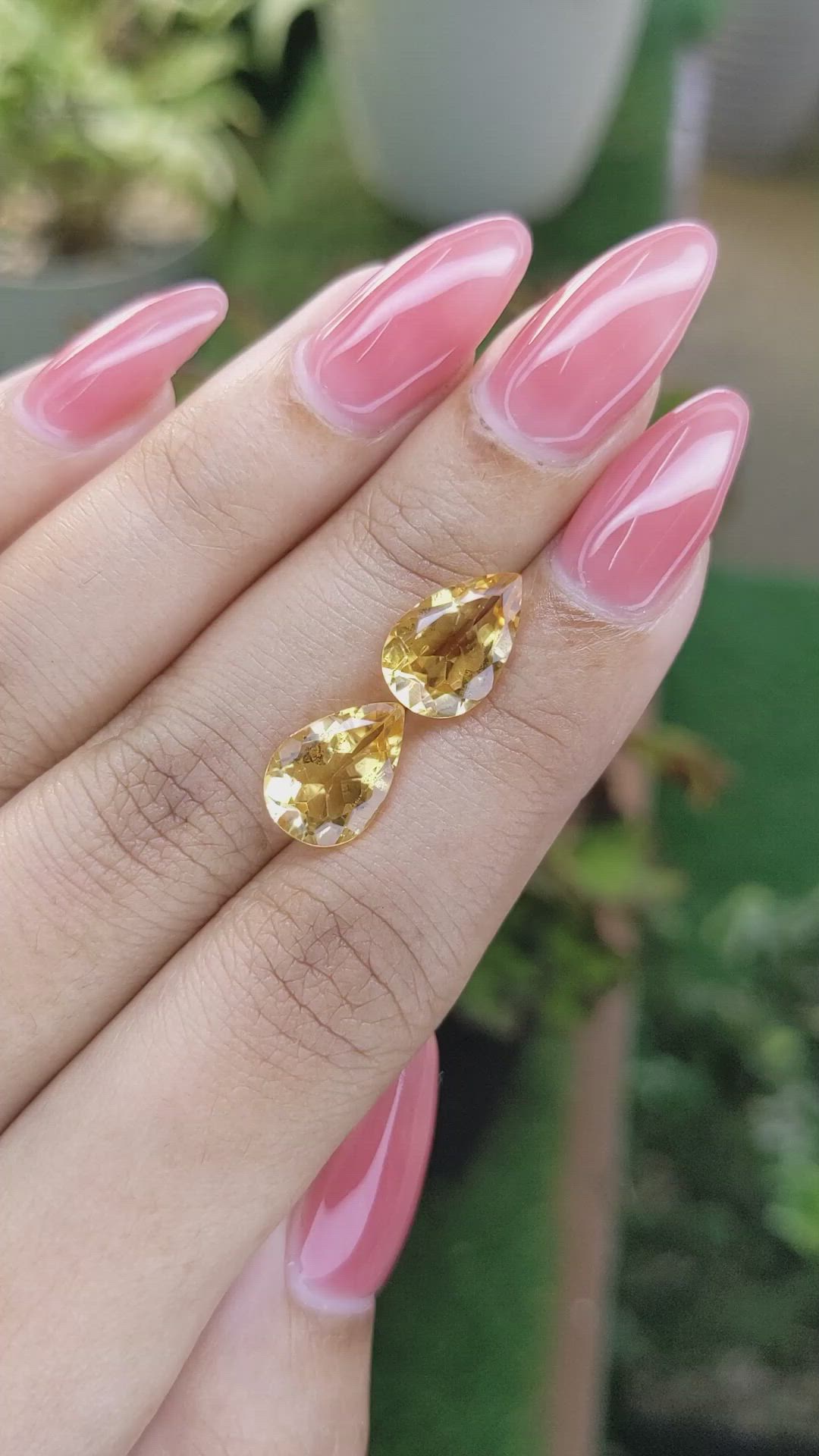4.96 Ct.Tw.Total Carat Weight Citrine Pair from Brazil Size Video