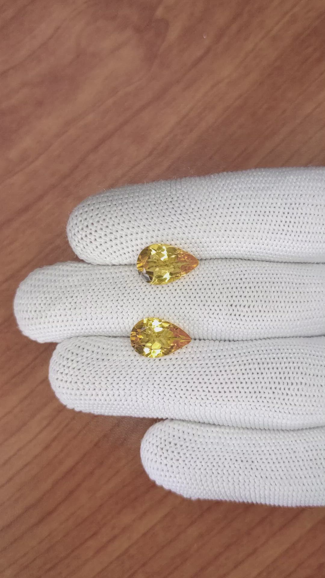 4.60 Ct.Tw.Total Carat Weight Citrine Pair from Brazil Size Video