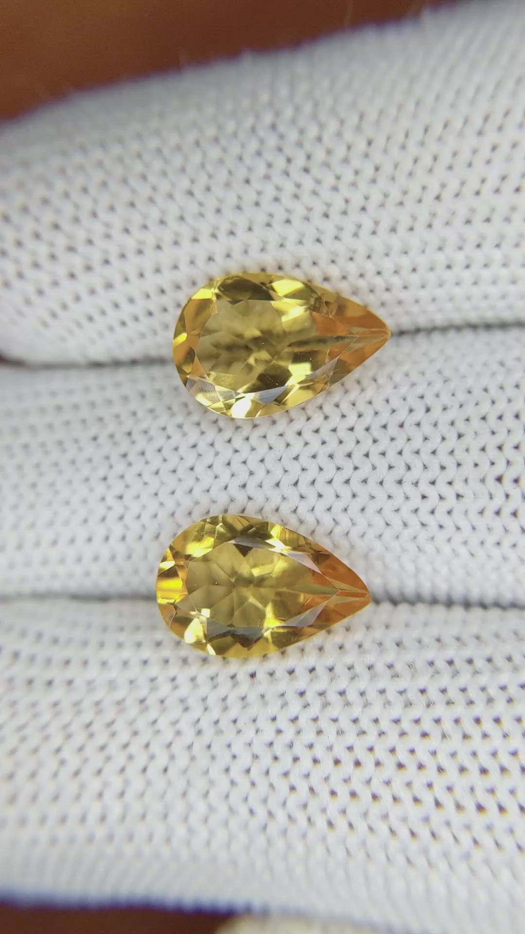 4.60 Ct.Tw.Total Carat Weight Citrine Pair from Brazil Size Video