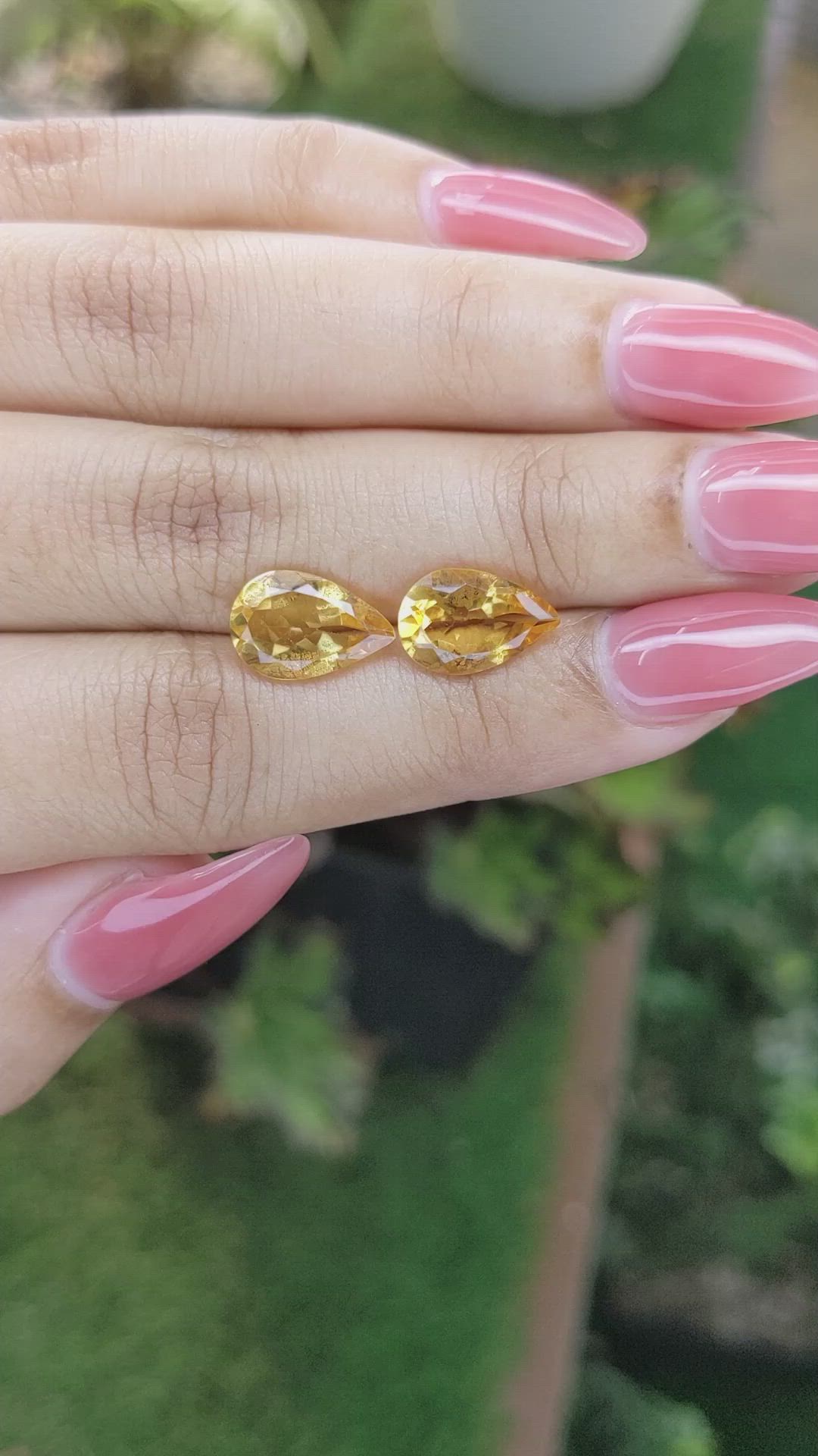 4.60 Ct.Tw.Total Carat Weight Citrine Pair from Brazil Size Video