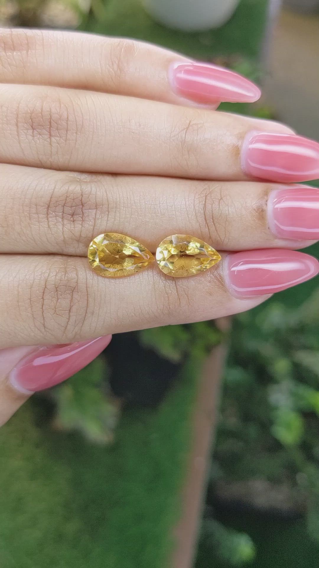 5.30 Ct.Tw.Total Carat Weight Citrine Pair from Brazil Size Video