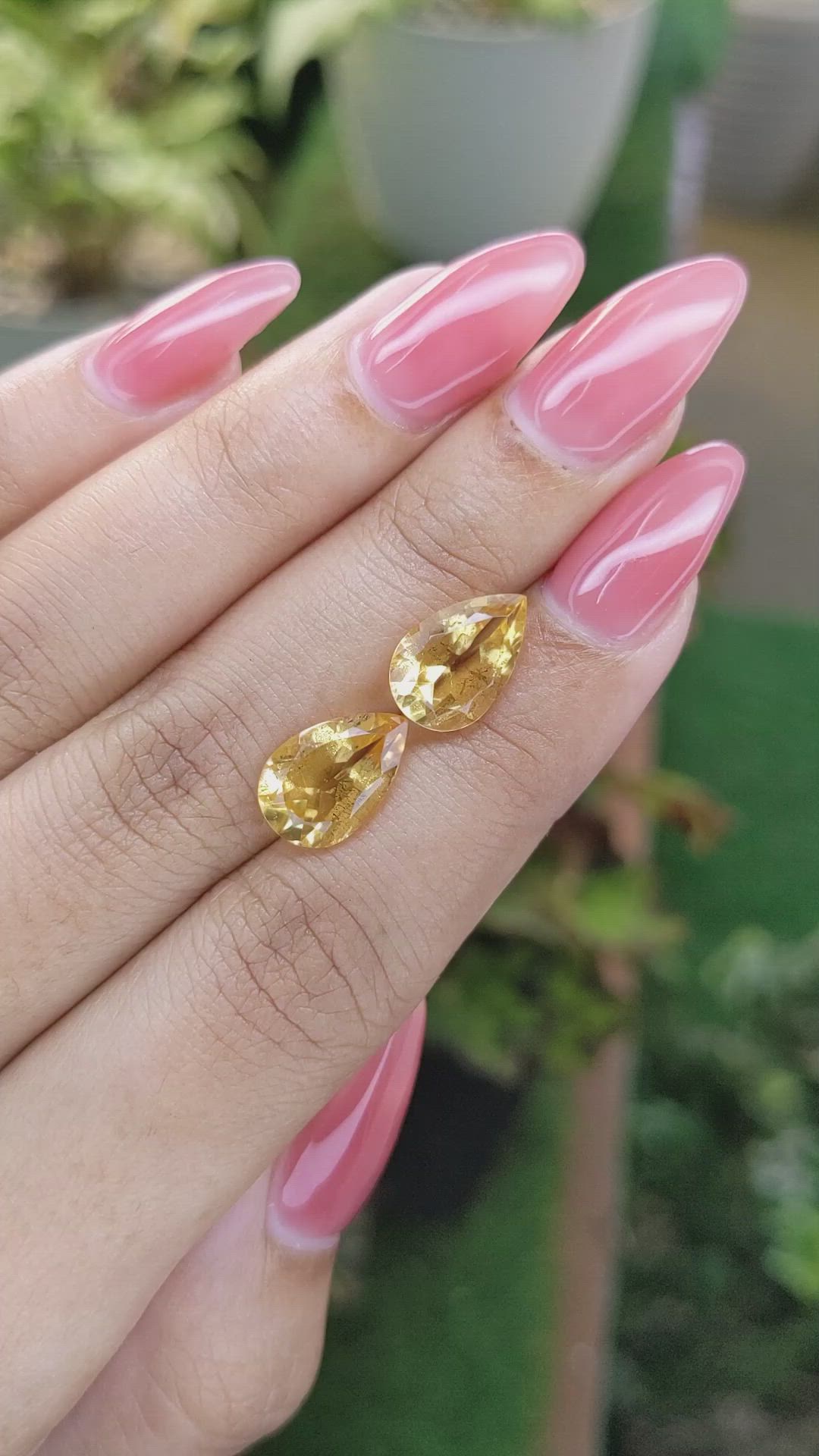 5.30 Ct.Tw.Total Carat Weight Citrine Pair from Brazil Size Video