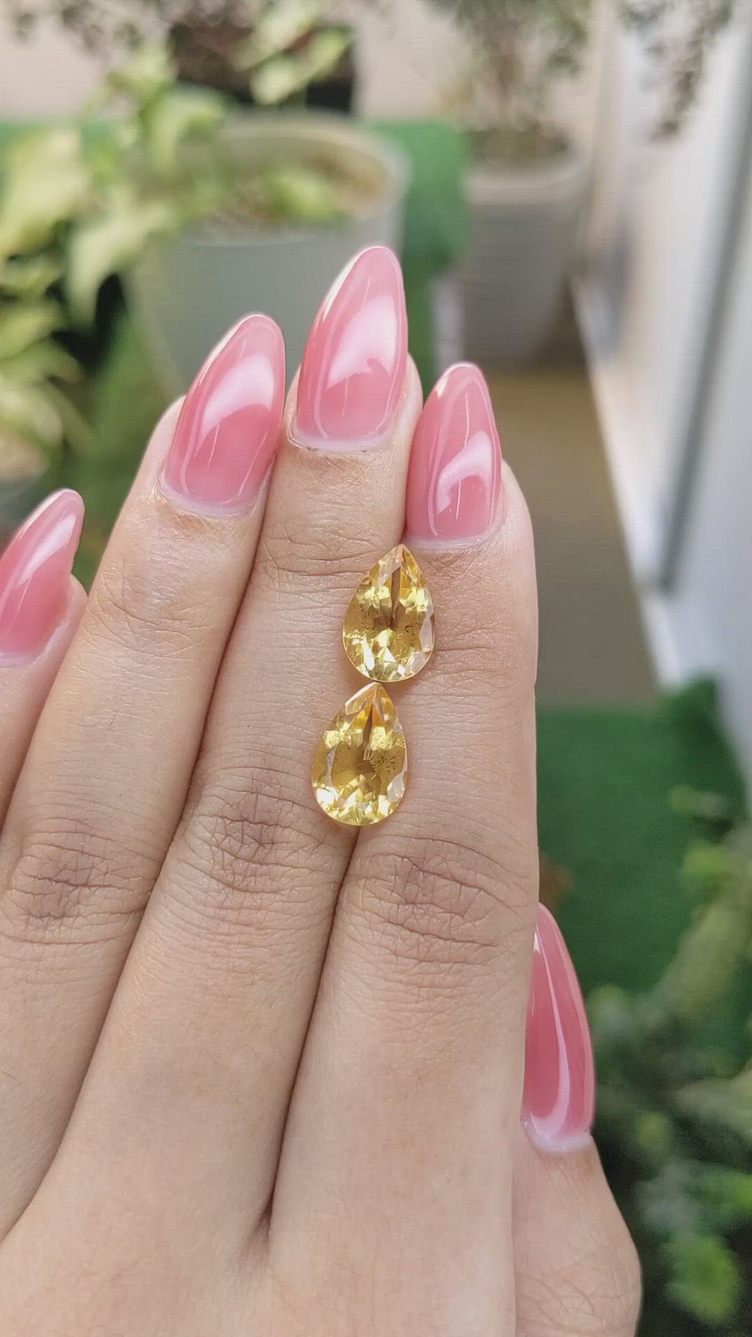 5.30 Ct.Tw.Total Carat Weight Citrine Pair from Brazil Size Video