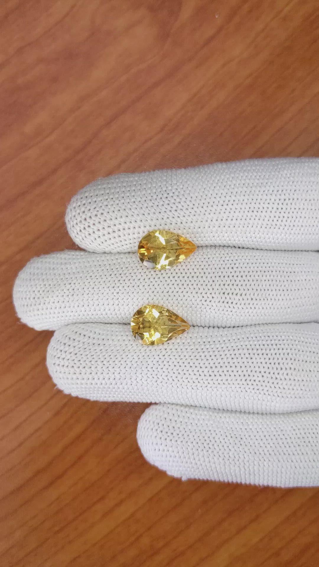 4.77 Ct.Tw.Total Carat Weight Citrine Pair from Brazil Size Video