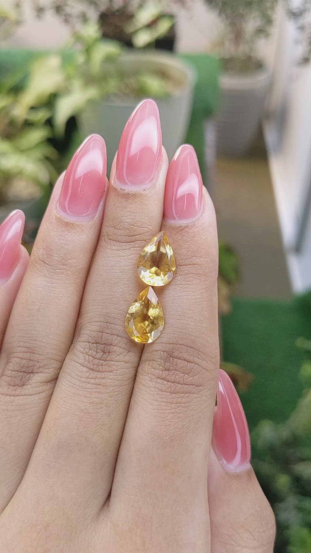 4.77 Ct.Tw.Total Carat Weight Citrine Pair from Brazil Size Video