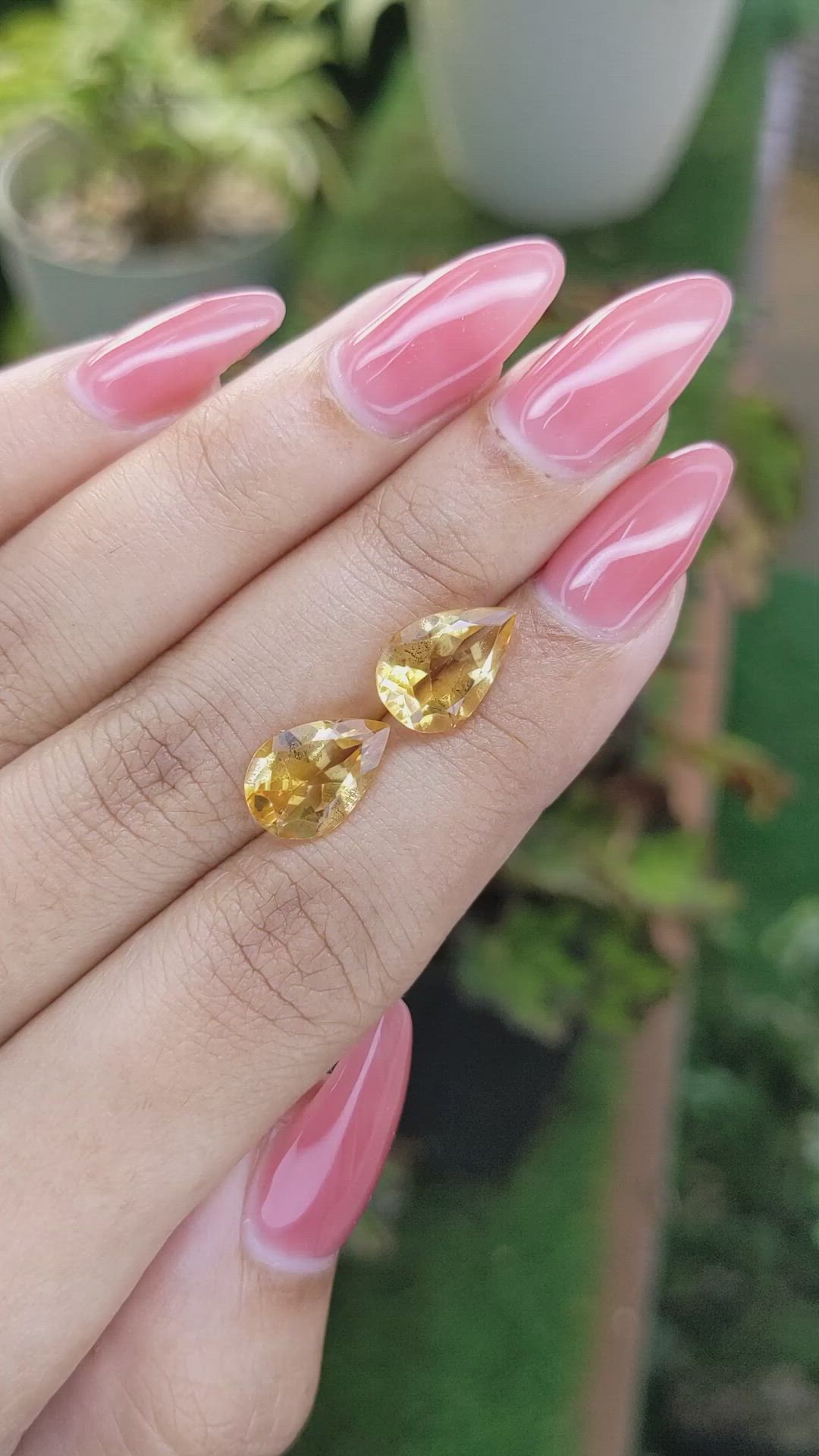 4.77 Ct.Tw.Total Carat Weight Citrine Pair from Brazil Size Video