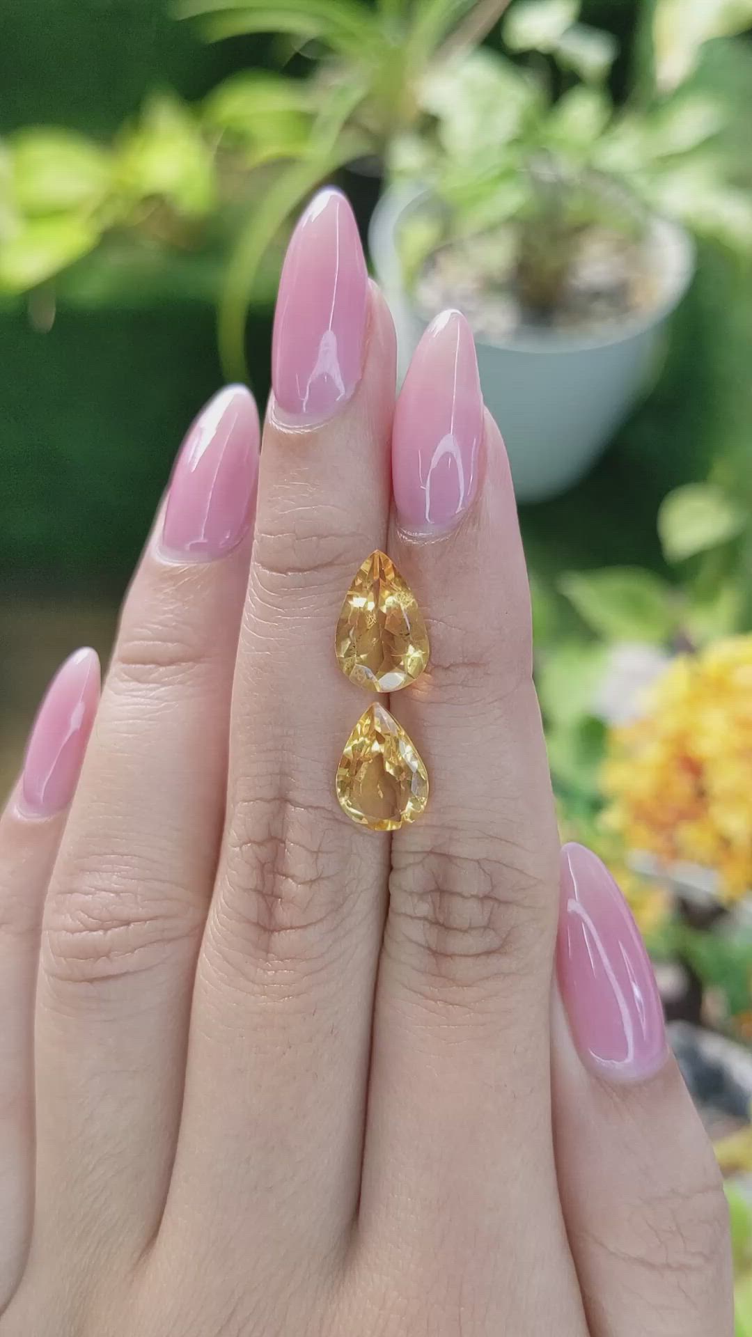 4.68 Ct.Tw.Total Carat Weight Citrine Pair from Brazil Size Video