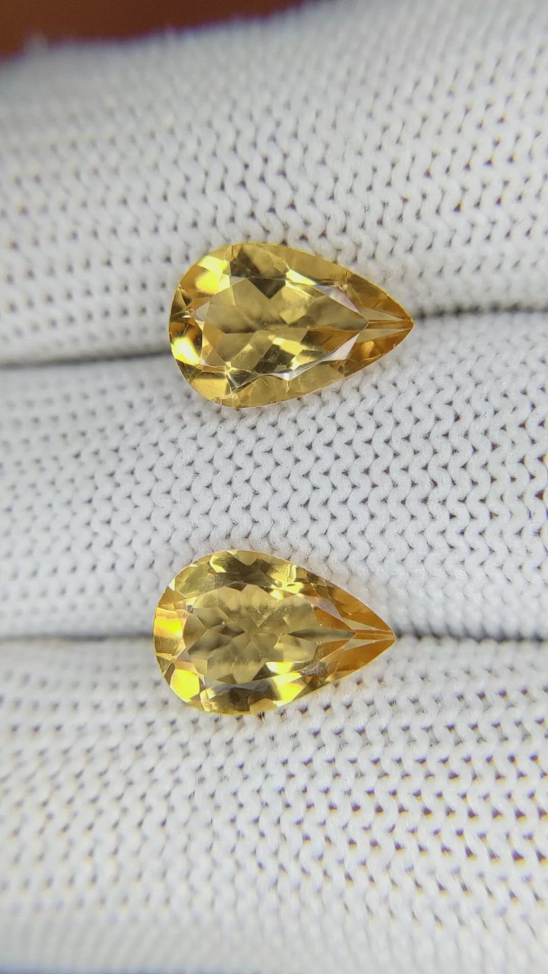 4.68 Ct.Tw.Total Carat Weight Citrine Pair from Brazil Size Video
