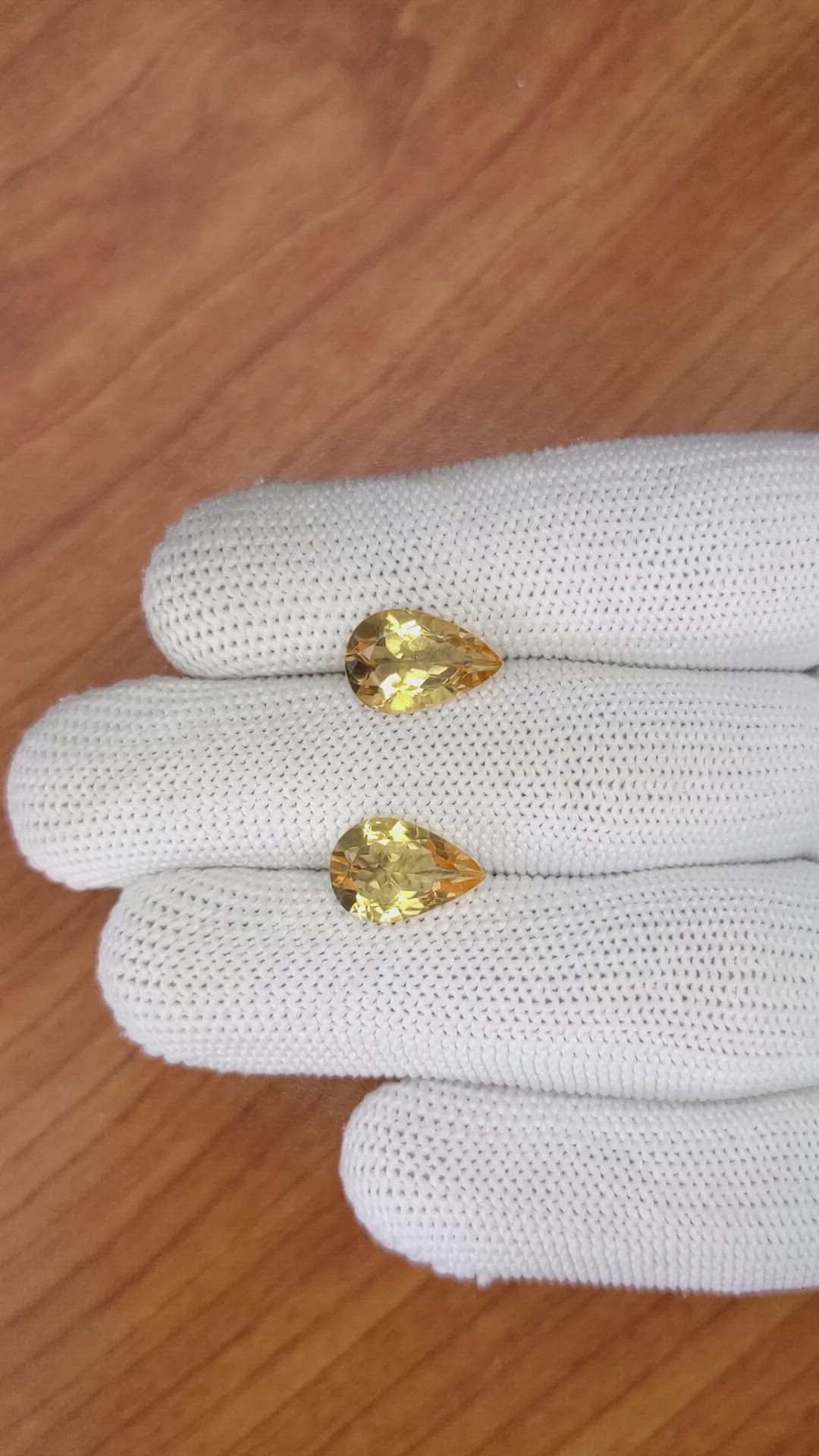 4.68 Ct.Tw.Total Carat Weight Citrine Pair from Brazil Size Video