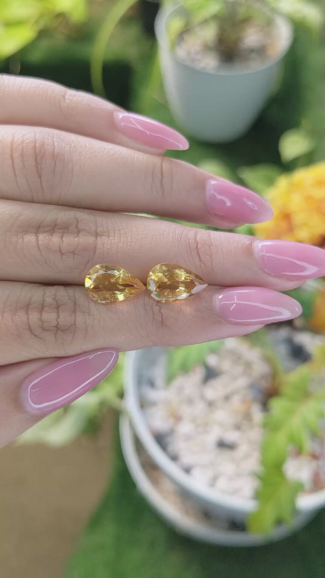 4.68 Ct.Tw.Total Carat Weight Citrine Pair from Brazil Size Video