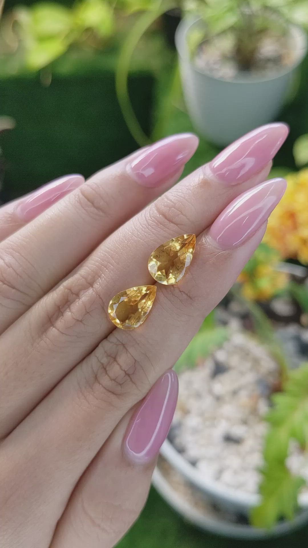 4.68 Ct.Tw.Total Carat Weight Citrine Pair from Brazil Size Video