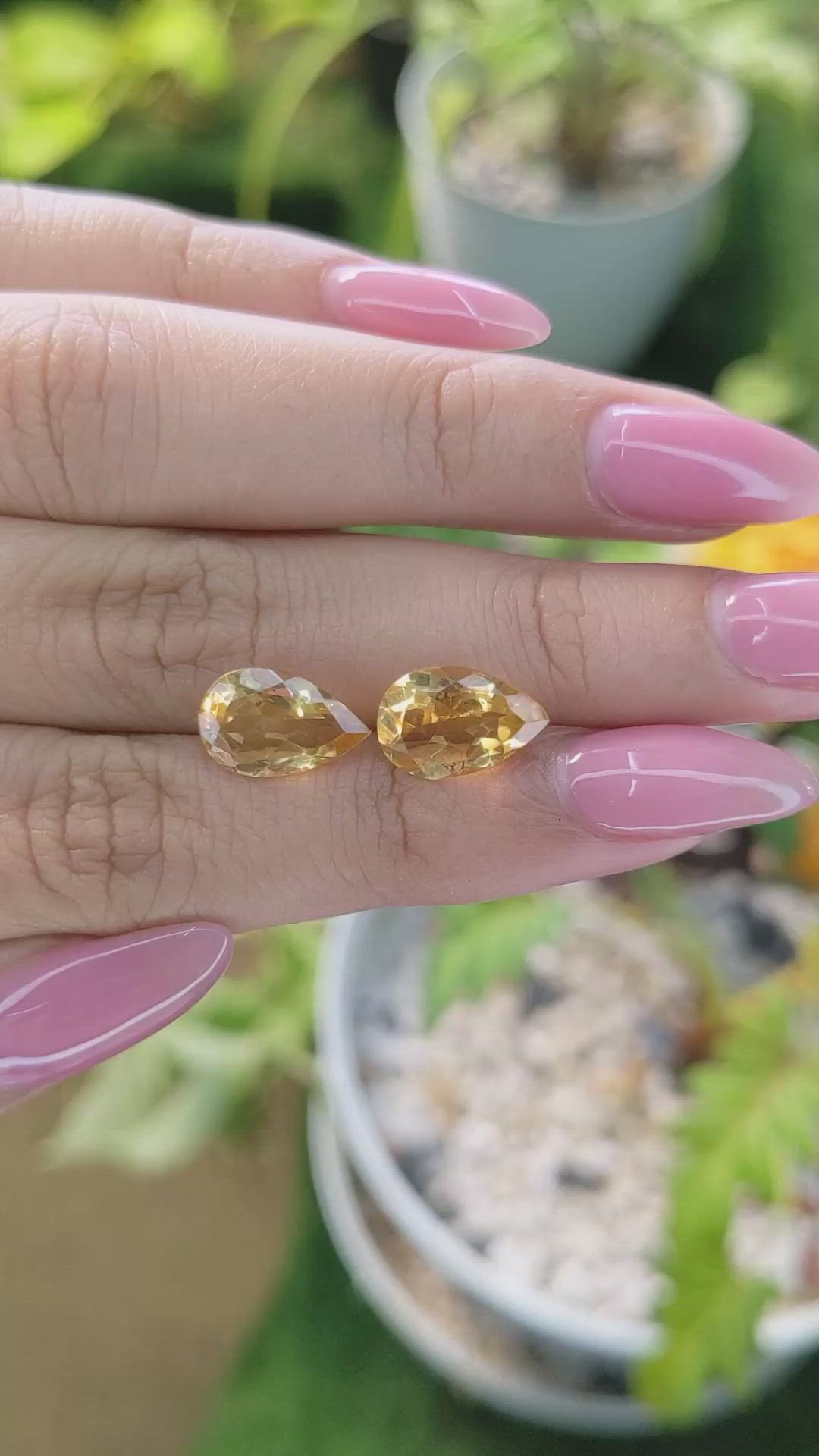 4.61 Ct.Tw.Total Carat Weight Citrine Pair from Brazil Size Video