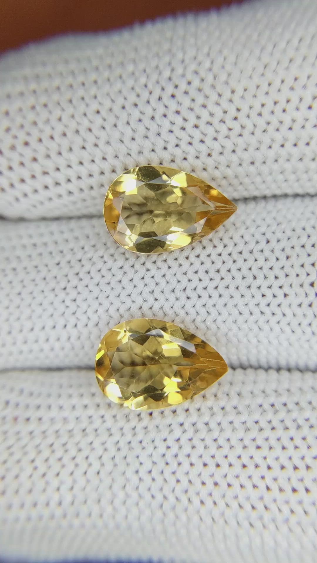 4.61 Ct.Tw.Total Carat Weight Citrine Pair from Brazil Size Video