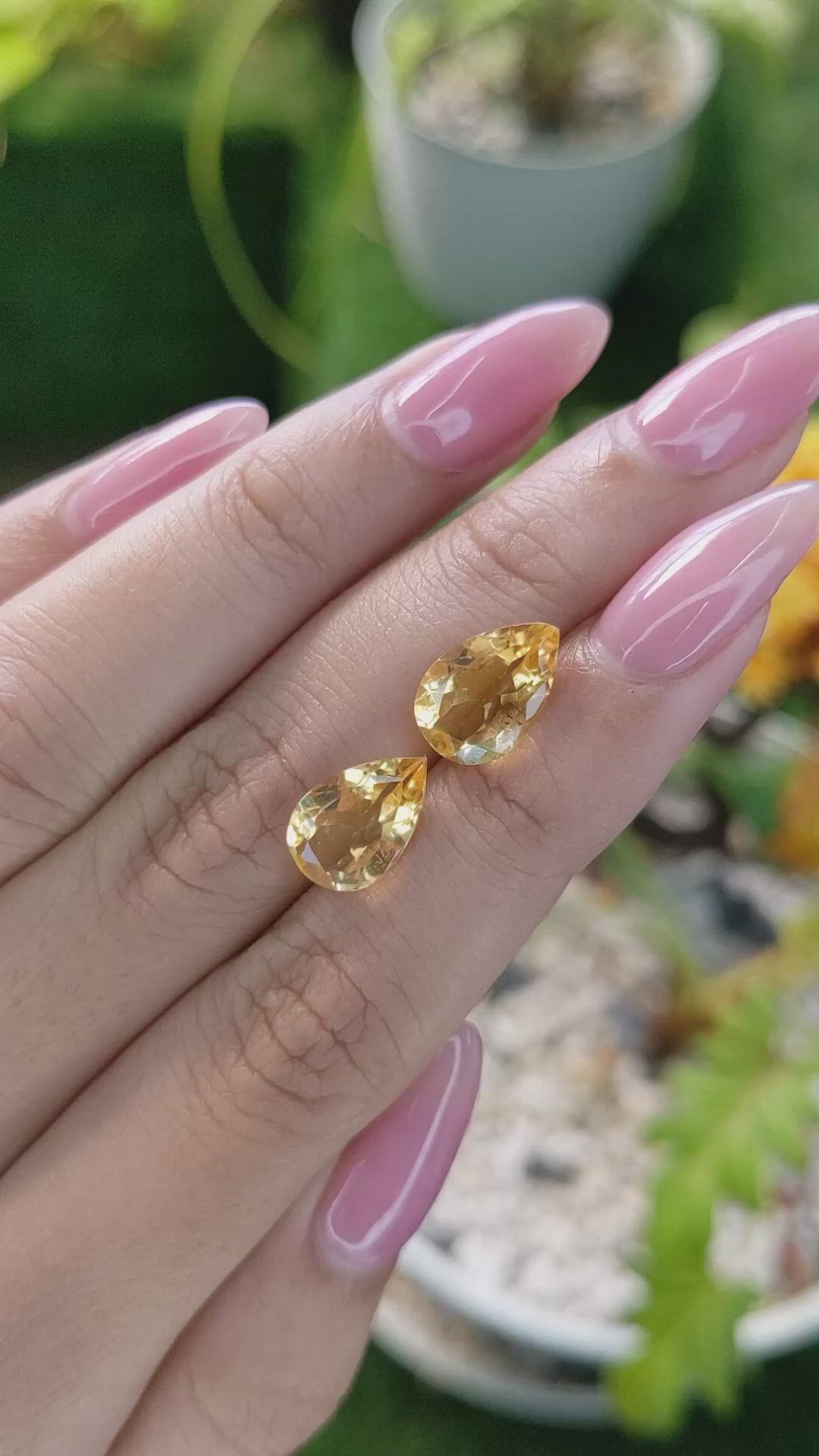 4.61 Ct.Tw.Total Carat Weight Citrine Pair from Brazil Size Video