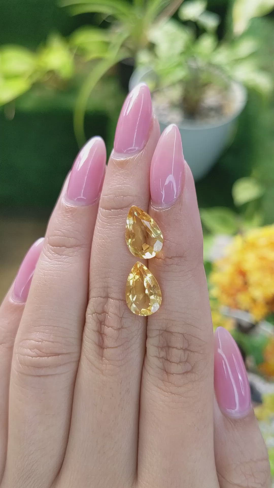 5.45 Ct.Tw.Total Carat Weight Citrine Pair from Brazil Size Video