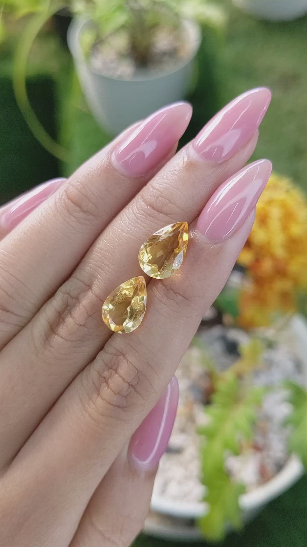 5.45 Ct.Tw.Total Carat Weight Citrine Pair from Brazil Size Video